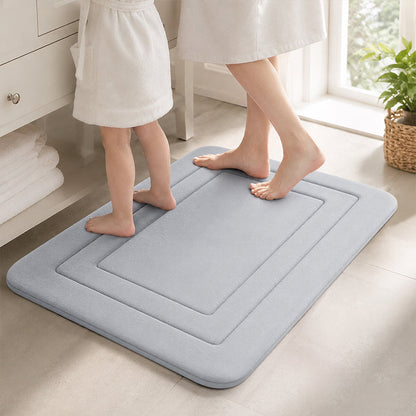 Soft Quick-Dry Bath Mat – Cushioned Coral Fleece Bathroom Rug