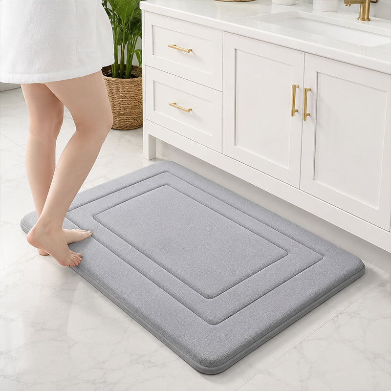 Soft Quick-Dry Bath Mat – Cushioned Coral Fleece Bathroom Rug