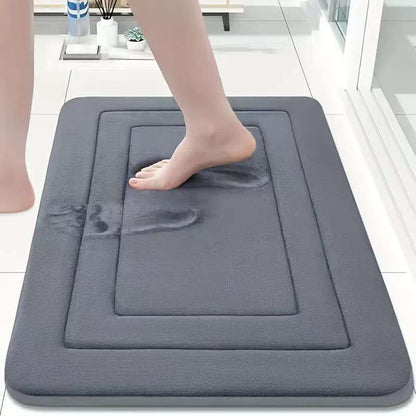 Soft Quick-Dry Bath Mat – Cushioned Coral Fleece Bathroom Rug