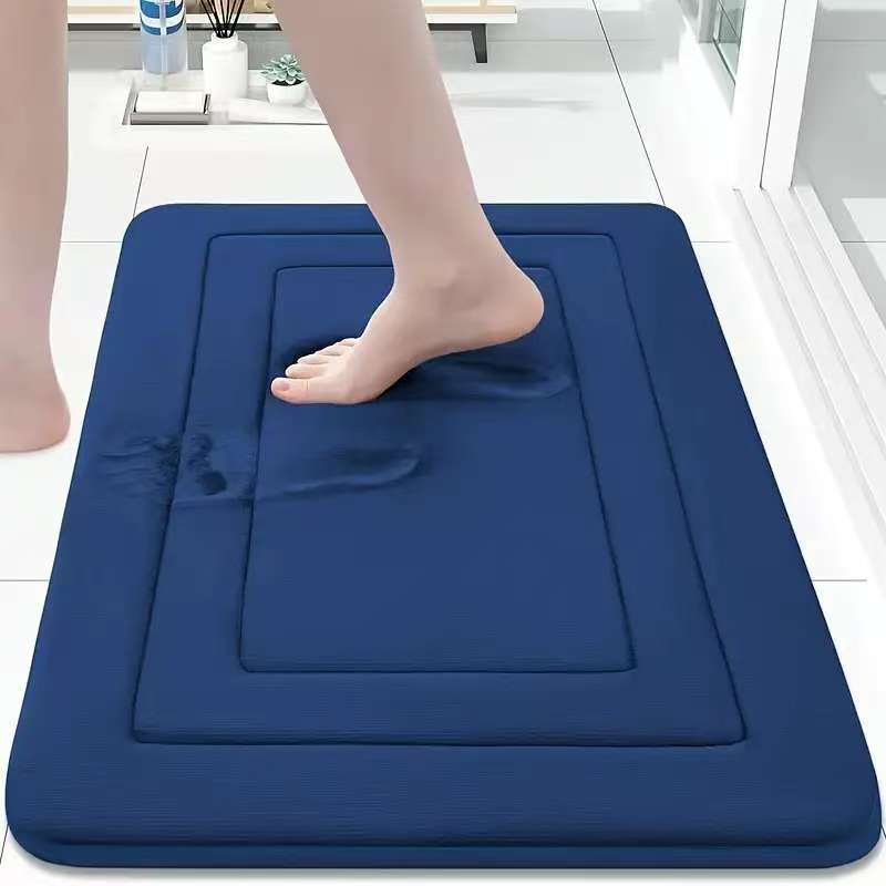 Soft Quick-Dry Bath Mat – Cushioned Coral Fleece Bathroom Rug