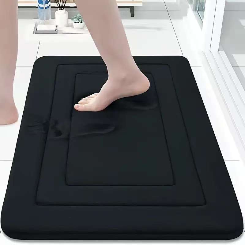 Soft Quick-Dry Bath Mat – Cushioned Coral Fleece Bathroom Rug