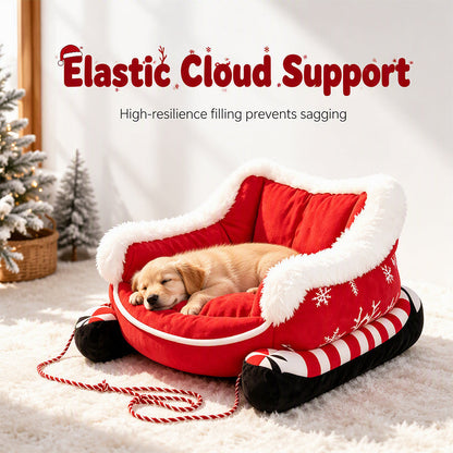 🎄 Christmas Sleigh Pet Bed – A Cozy Holiday Bed for Dogs & Cats