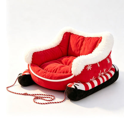🎄 Christmas Sleigh Pet Bed – A Cozy Holiday Bed for Dogs & Cats