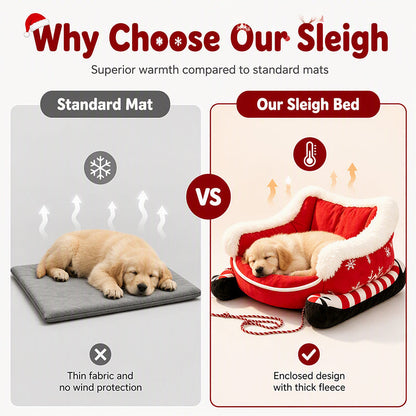 🎄 Christmas Sleigh Pet Bed – A Cozy Holiday Bed for Dogs & Cats