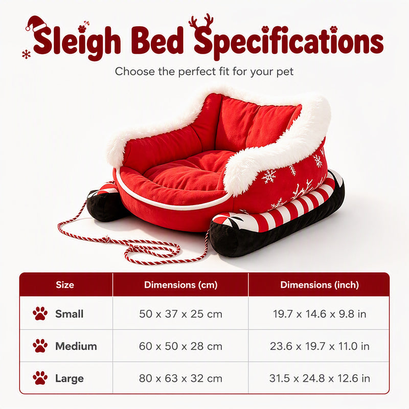 🎄 Christmas Sleigh Pet Bed – A Cozy Holiday Bed for Dogs & Cats