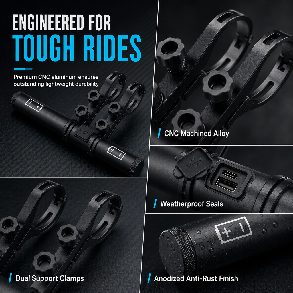 🚴 Powered Bike Handlebar Extender – Extra Mounting Space + USB Charging