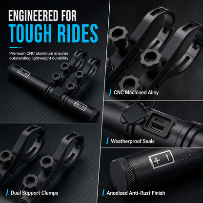 🚴 Powered Bike Handlebar Extender – Extra Mounting Space + USB Charging