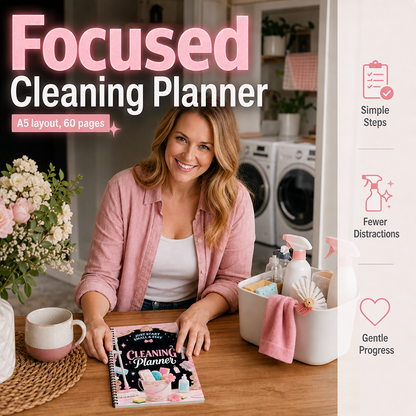 A5 Cleaning Planner — 60-Page Home Chore Notebook for Calmer Routines