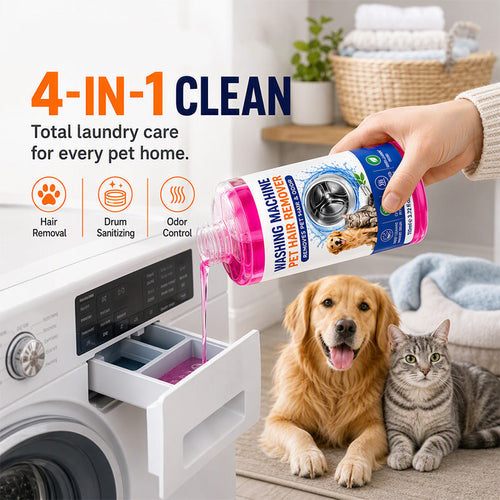 🐾 4-in-1 Pet Hair Laundry Cleaner – Odor Refresh & Washing Machine Drum Care