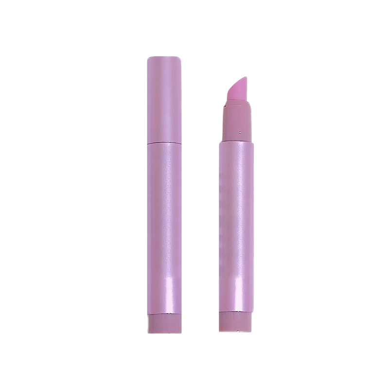 Two views of the lavender nail essence pen showing capped and uncapped applicator design