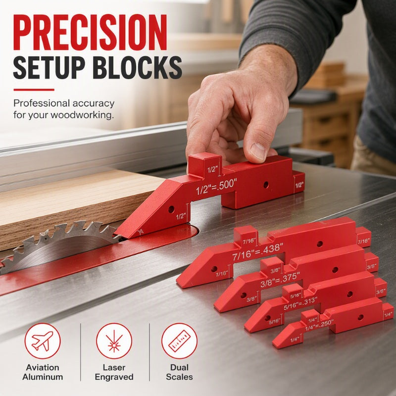 🔴 Woodworking Setup Blocks – Fast Height & Angle Setup | 7/14-Piece Set