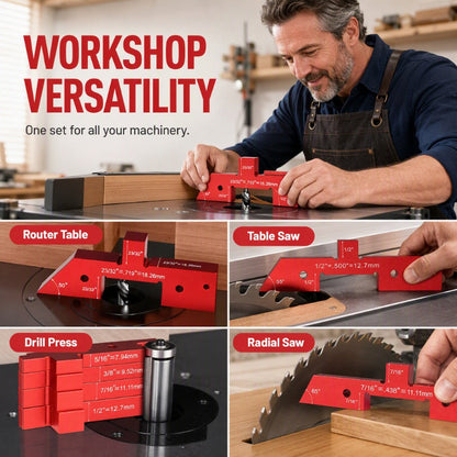 🔴 Woodworking Setup Blocks – Fast Height & Angle Setup | 7/14-Piece Set