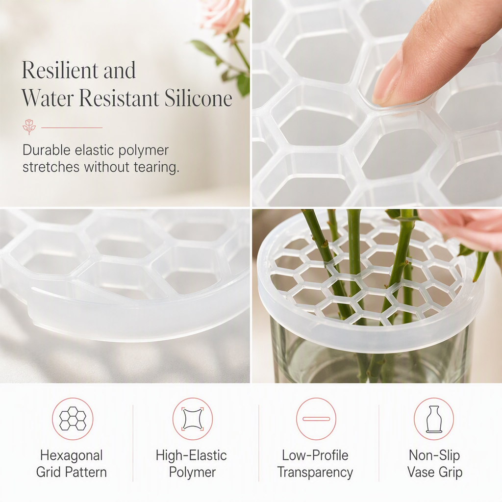 🌷 Silicone Flower Arranging Grid – Keep Stems Spaced & Supported