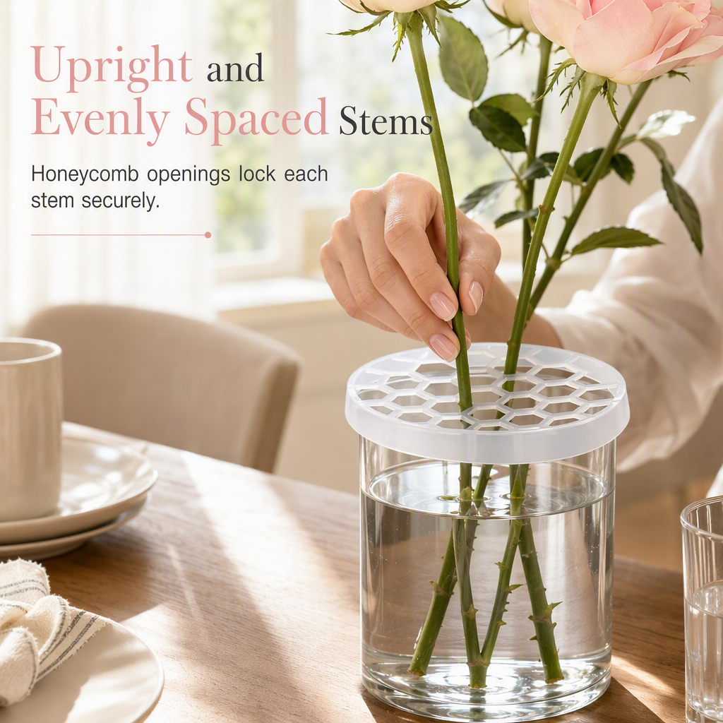 🌷 Silicone Flower Arranging Grid – Keep Stems Spaced & Supported