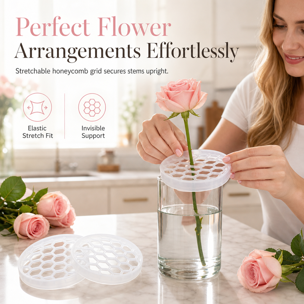 🌷 Silicone Flower Arranging Grid – Keep Stems Spaced & Supported