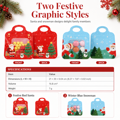 Christmas Self Sealing Gift Bags 