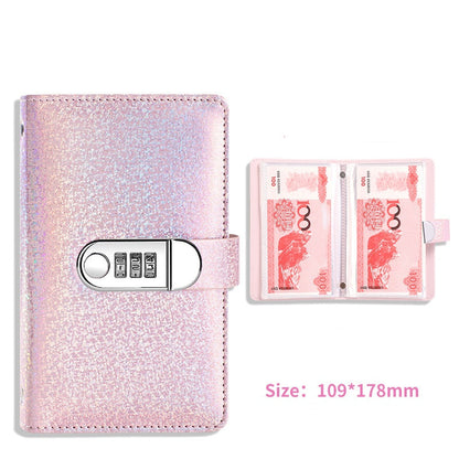 🔐 Glitter Cash Budget Binder – Organize Your Savings with a 3-Digit Lock
