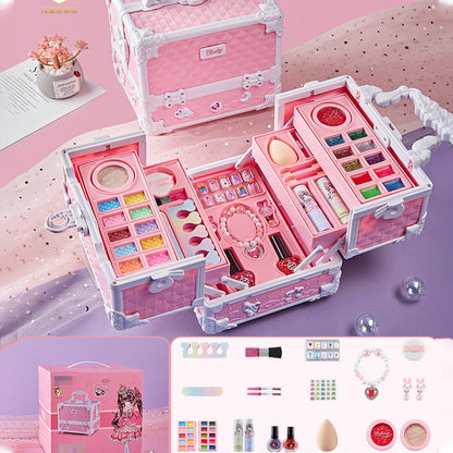🎀 Princess Makeup Treasure Chest – Fold-Out Beauty Play Set for Kids
