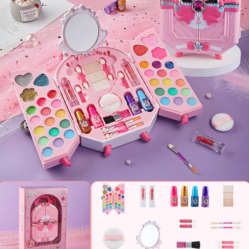 🎀 Princess Makeup Treasure Chest – Fold-Out Beauty Play Set for Kids