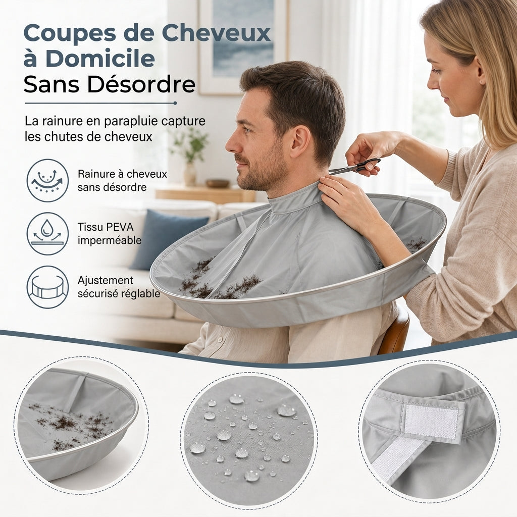Foldable Haircut Cape – Less Hair On The Floor After Every Trim