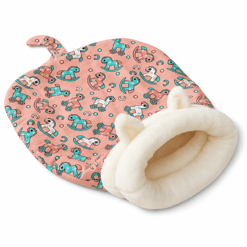 🐱 Cozy Warm Hooded Pet Cave Bed - Semi-Enclosed Winter Cat Sleeping Bag