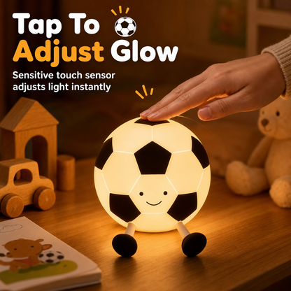 ⚽ Rechargeable Soccer Night Light – Tap-Control Bedside Glow