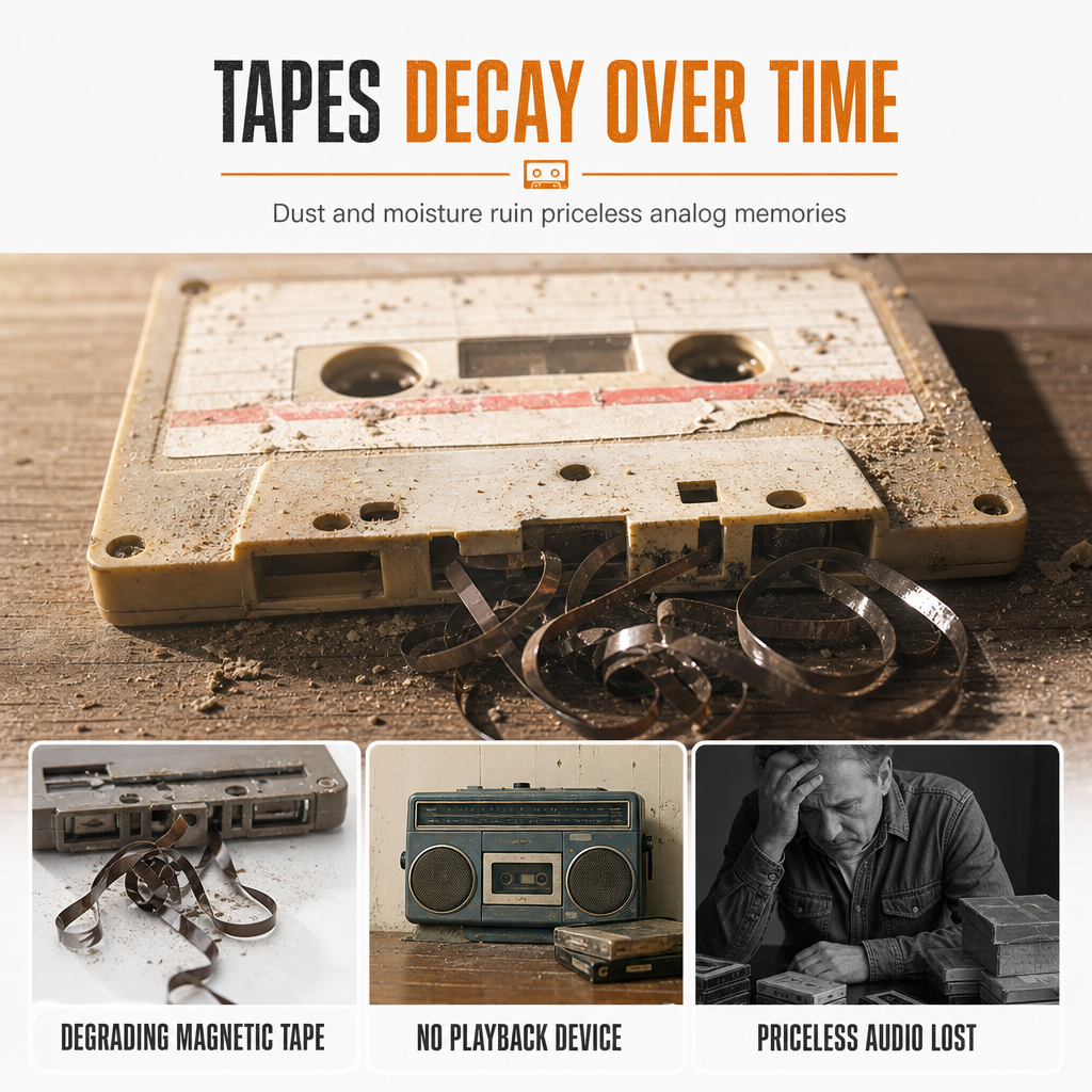🎵Transparent Cassette Player – Tape to MP3 Converter, Type-C & Hi-Fi Stereo