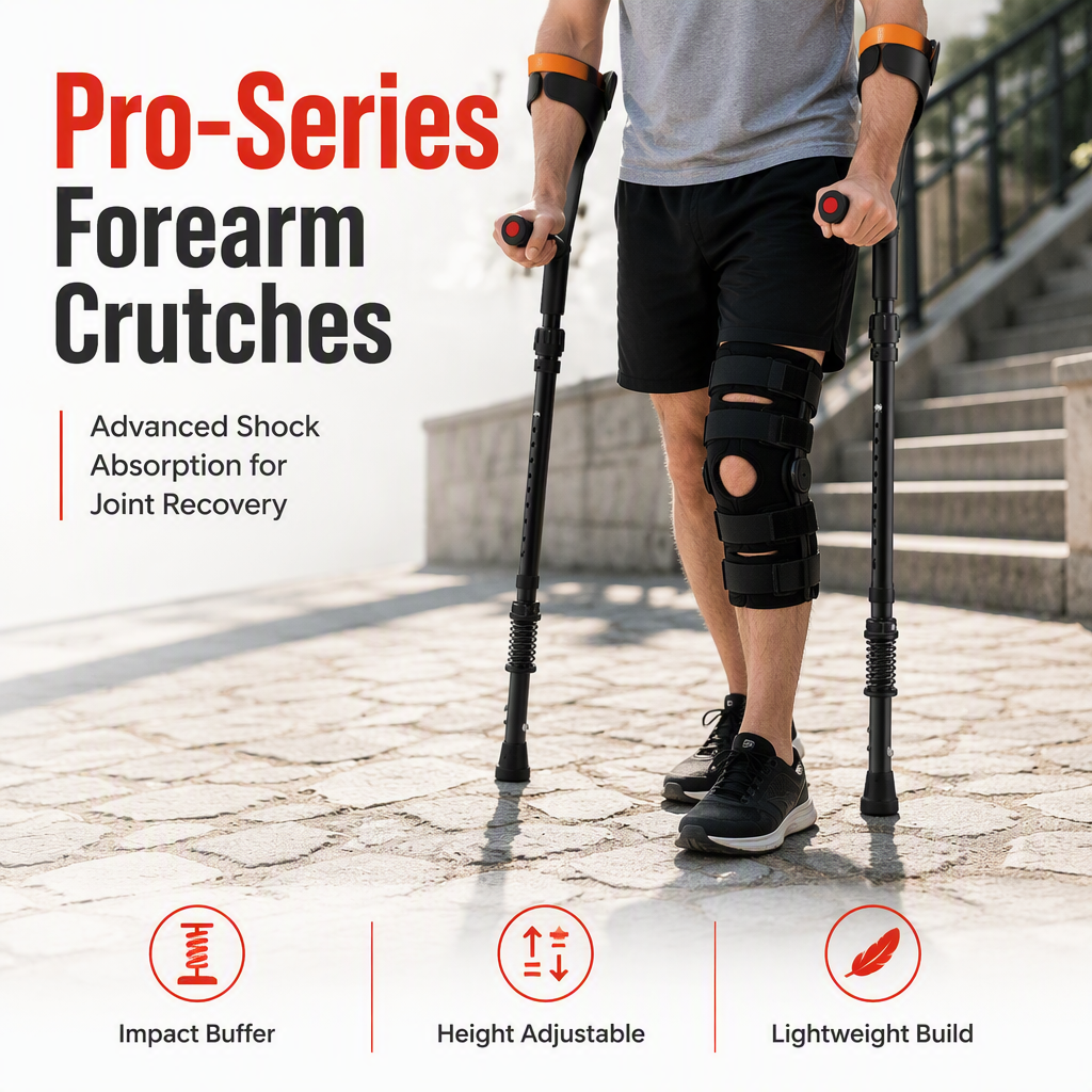 🦯✨ Foldable Forearm Mobility Aid – Adjustable, Non-Slip Support for Everyday Walking & Recovery