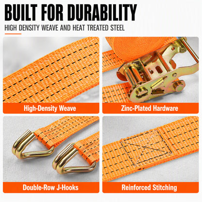 🚚 Heavy-Duty Ratchet Cargo Strap – Secure Double-Hook Tie Down for Cars, Trucks & Trailers