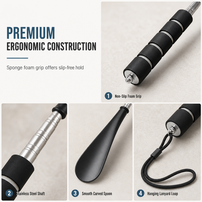 👞 70cm Telescopic Shoe Horn – Long Handle for Easier Shoe Dressing