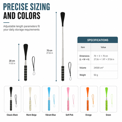 👞 70cm Telescopic Shoe Horn – Long Handle for Easier Shoe Dressing