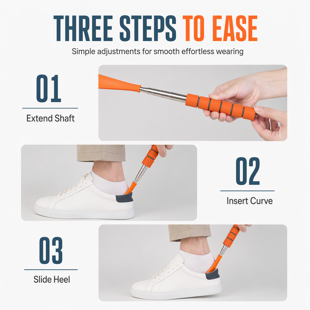👞 70cm Telescopic Shoe Horn – Long Handle for Easier Shoe Dressing