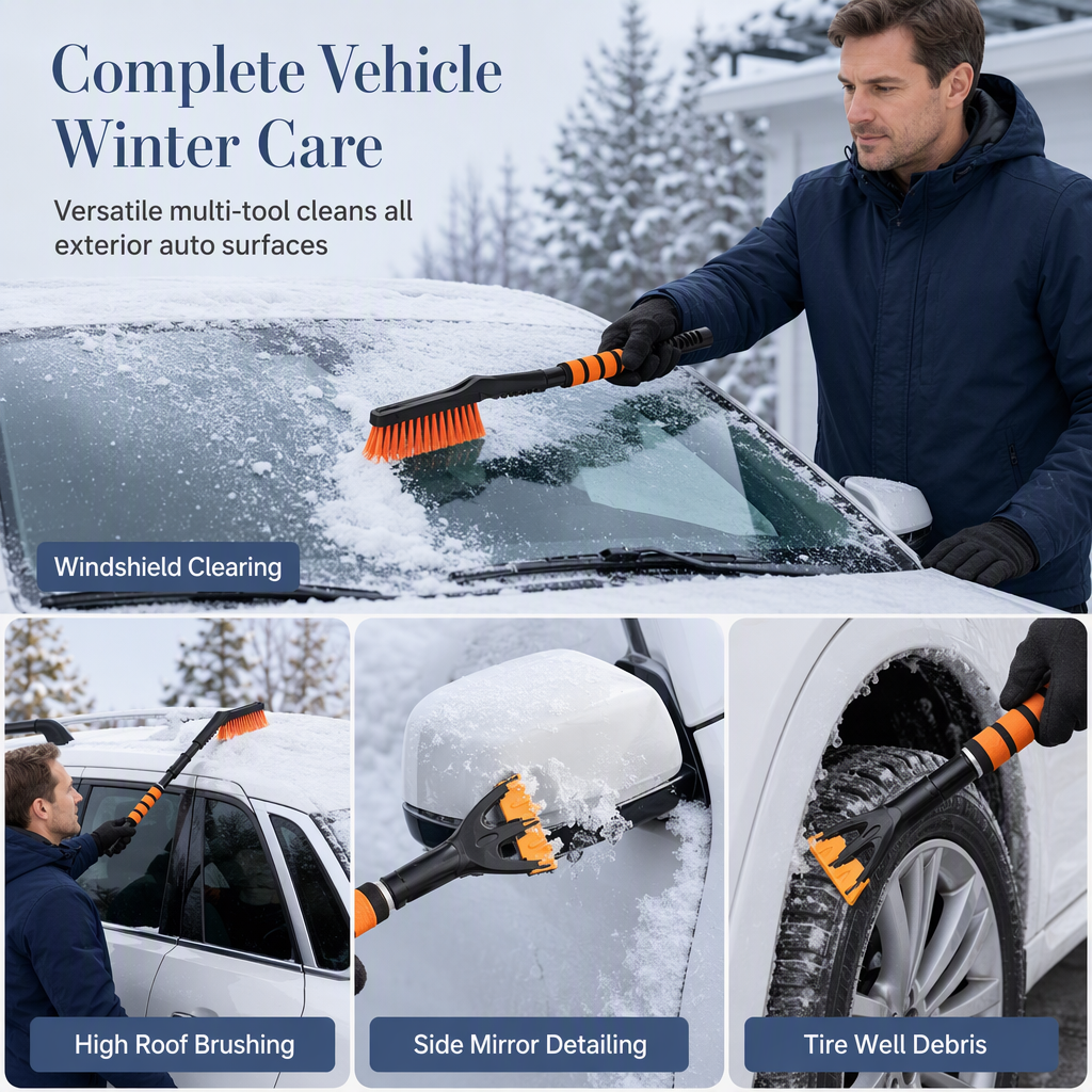 ❄️ 2-in-1 Extendable Snow Brush & Ice Scraper – Clear Your Car the Easy Way