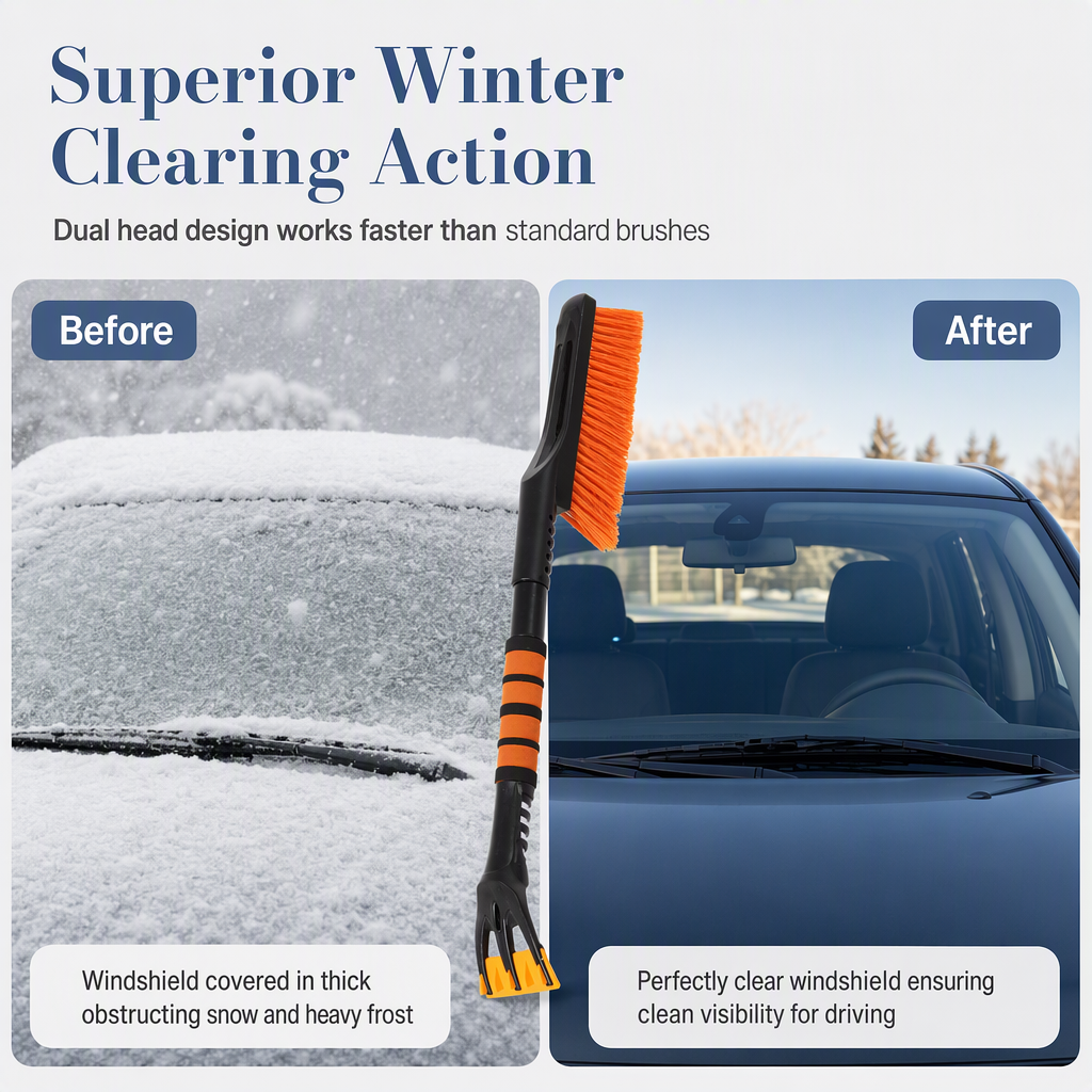 ❄️ 2-in-1 Extendable Snow Brush & Ice Scraper – Clear Your Car the Easy Way