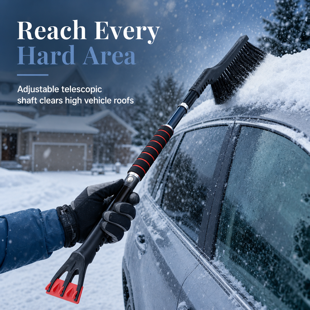 ❄️ 2-in-1 Extendable Snow Brush & Ice Scraper – Clear Your Car the Easy Way