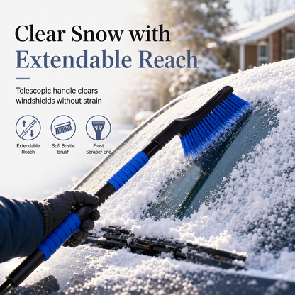 ❄️ 2-in-1 Extendable Snow Brush & Ice Scraper – Clear Your Car the Easy Way