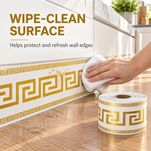Peel & Stick Decorative Wall Border – 5M Geometric Trim Roll ✨