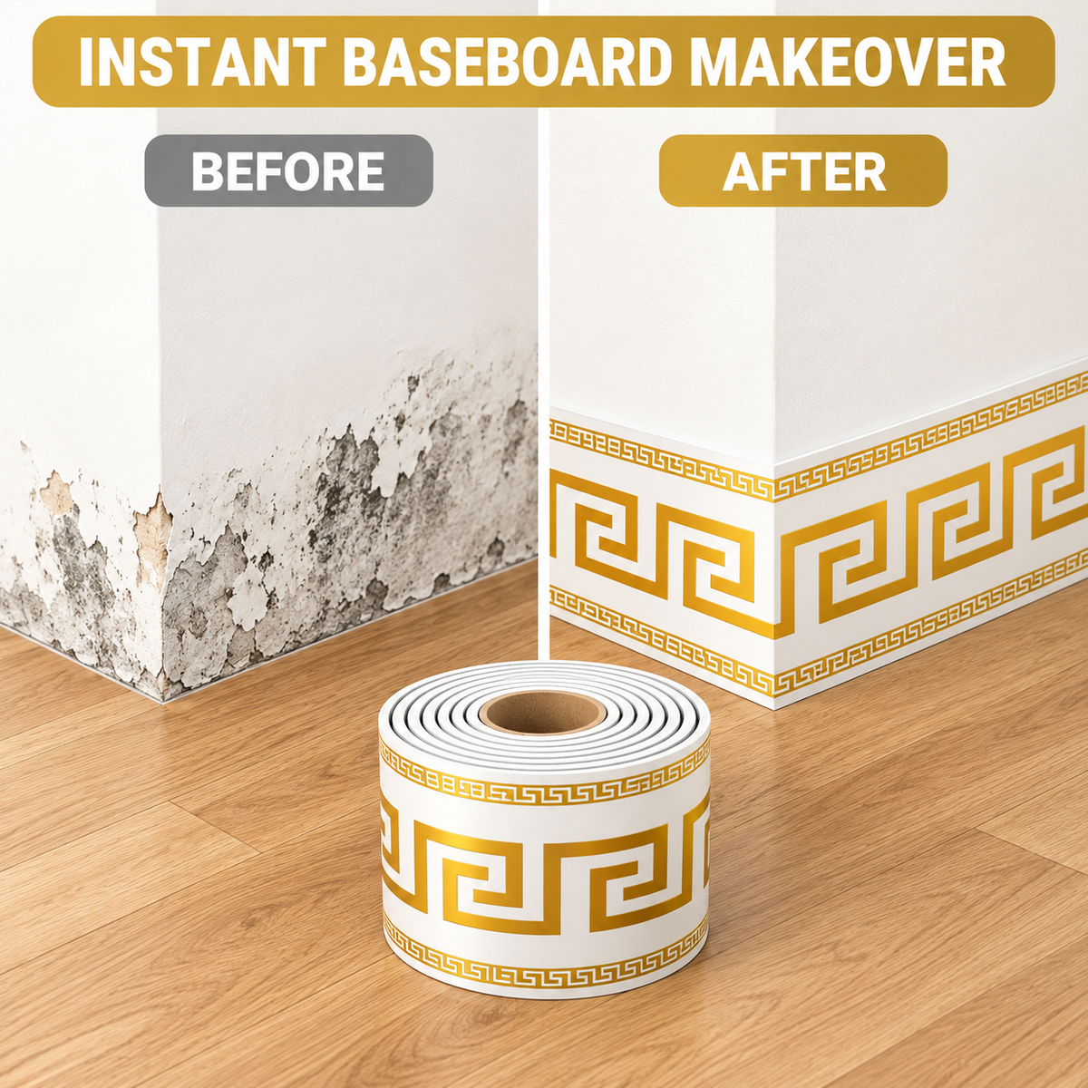 Peel & Stick Decorative Wall Border – 5M Geometric Trim Roll ✨