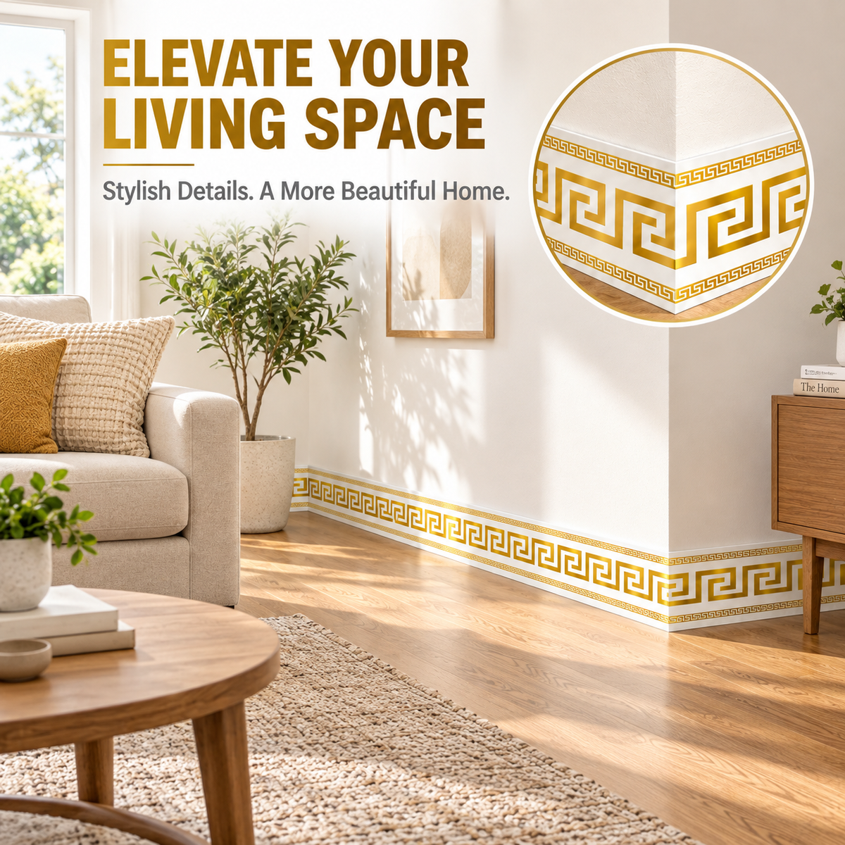 Peel & Stick Decorative Wall Border – 5M Geometric Trim Roll ✨