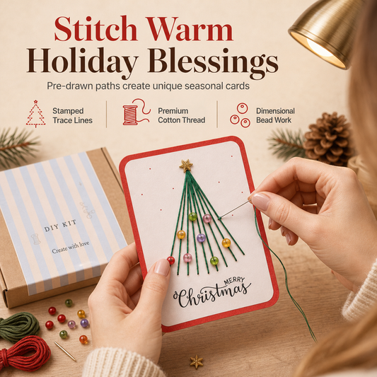 🎄 DIY Christmas Card Stitching Kit – Make a Handmade Holiday Keepsake