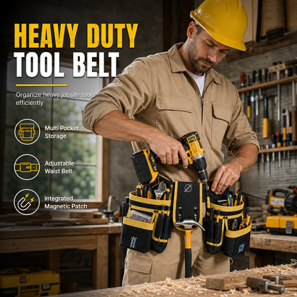 🛠️ Magnetic Tool Belt with Pockets – Keep Tools & Screws Within Reach