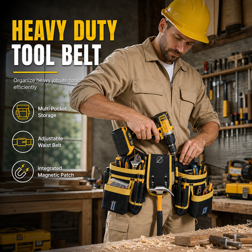 🛠️ Magnetic Tool Belt with Pockets – Keep Tools & Screws Within Reach