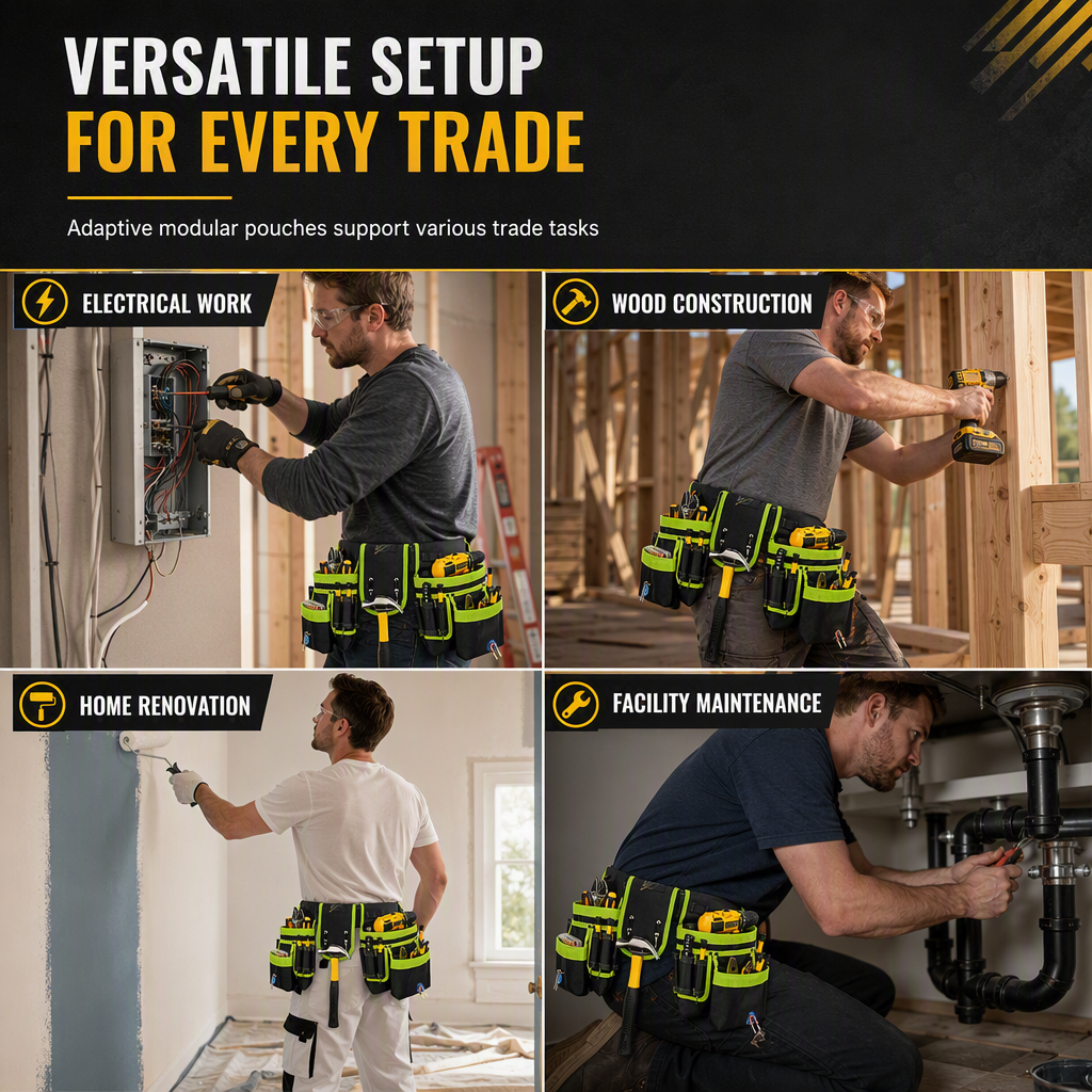 🛠️ Magnetic Tool Belt with Pockets – Keep Tools & Screws Within Reach