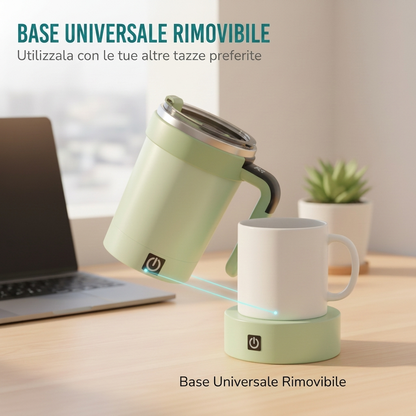 ☕ Smart Self-Stirring Coffee Mug – One-Touch Mixing + Temperature Display