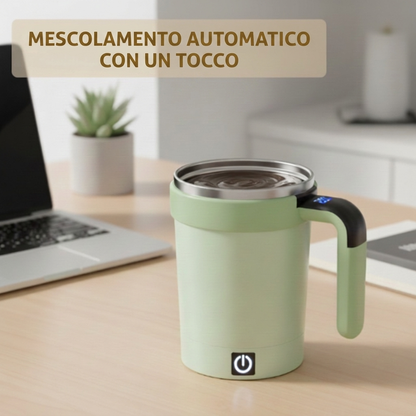 ☕ Smart Self-Stirring Coffee Mug – One-Touch Mixing + Temperature Display
