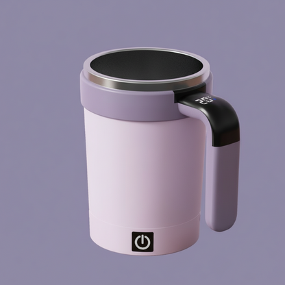 ☕ Smart Self-Stirring Coffee Mug – One-Touch Mixing + Temperature Display