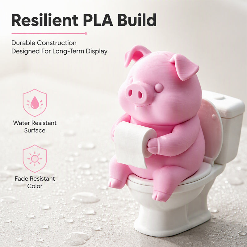 🐷 Funny Pig on Toilet Figurine – The Cutest Little Bathroom Decoration