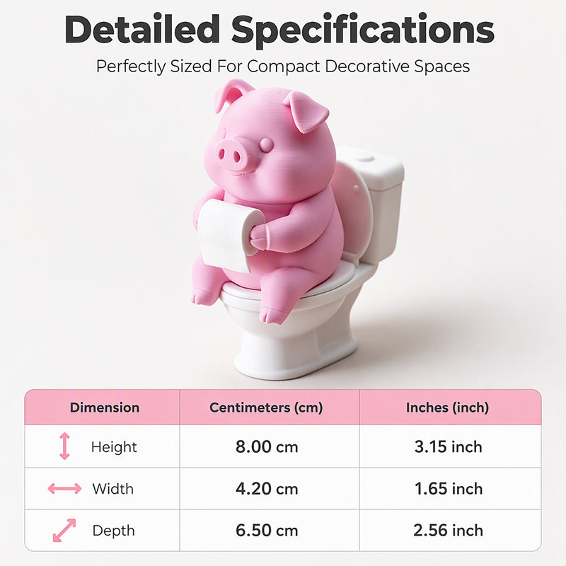 🐷 Funny Pig on Toilet Figurine – The Cutest Little Bathroom Decoration