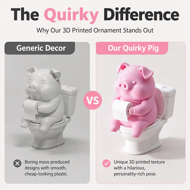 🐷 Funny Pig on Toilet Figurine – The Cutest Little Bathroom Decoration
