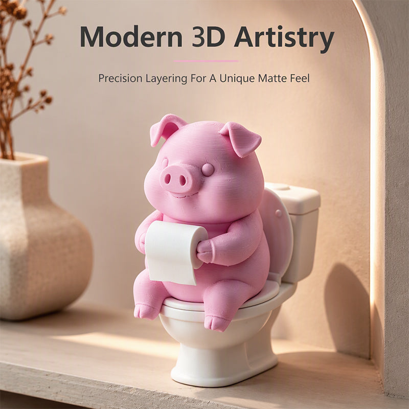 🐷 Funny Pig on Toilet Figurine – The Cutest Little Bathroom Decoration